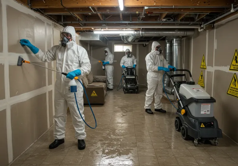 Basement Moisture Removal and Structural Drying process in Hendersonville, NC